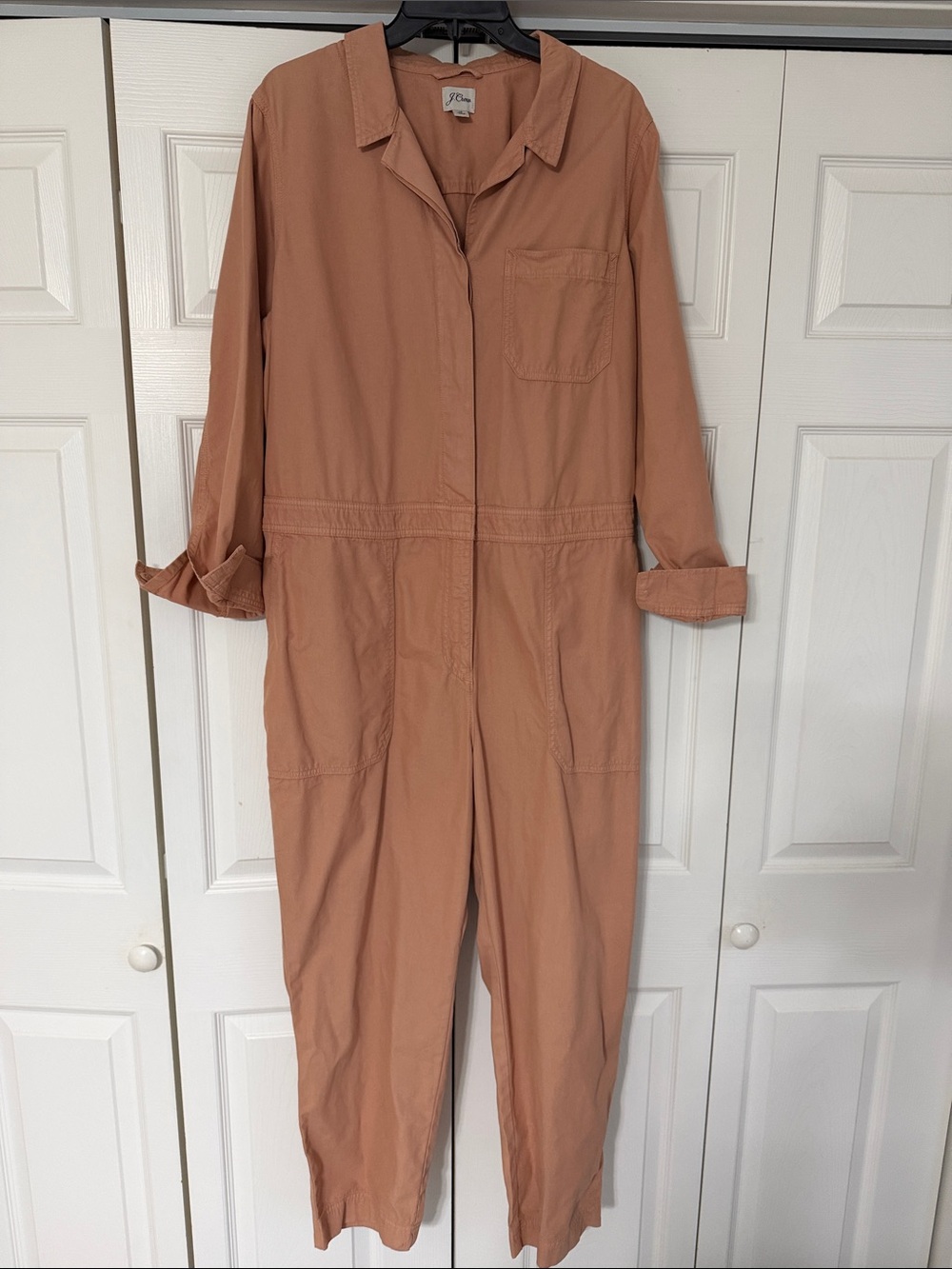 J Crew Terracotta Button-Front Utility Jumpsuit